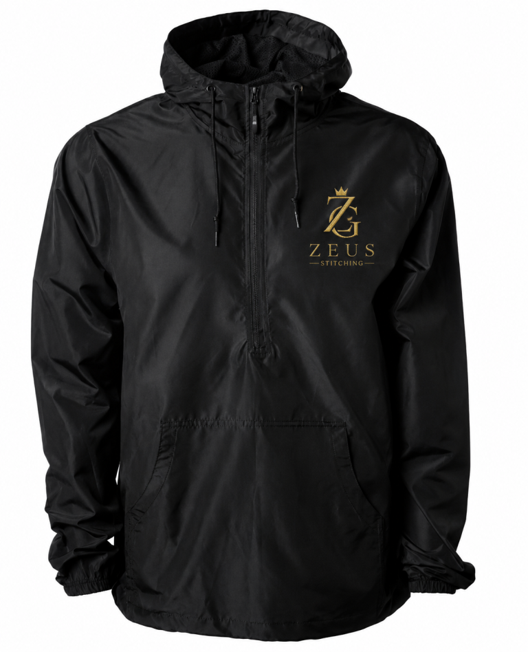 ZeusGroup Black Quarter-Zip Windbreaker
