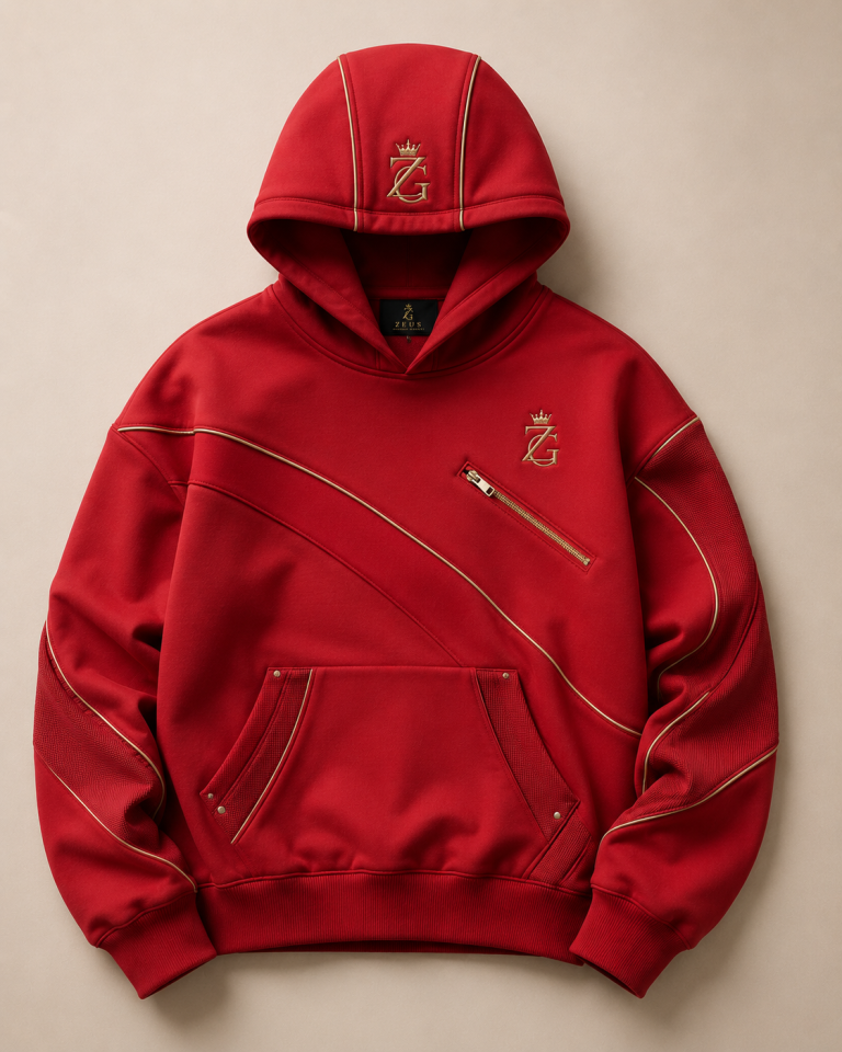 ZeusGroup Red Unisex Statement Hoodie